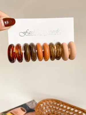5pairs Minimalist Cuff Hoop Earrings - Multicolor- FD ⚡