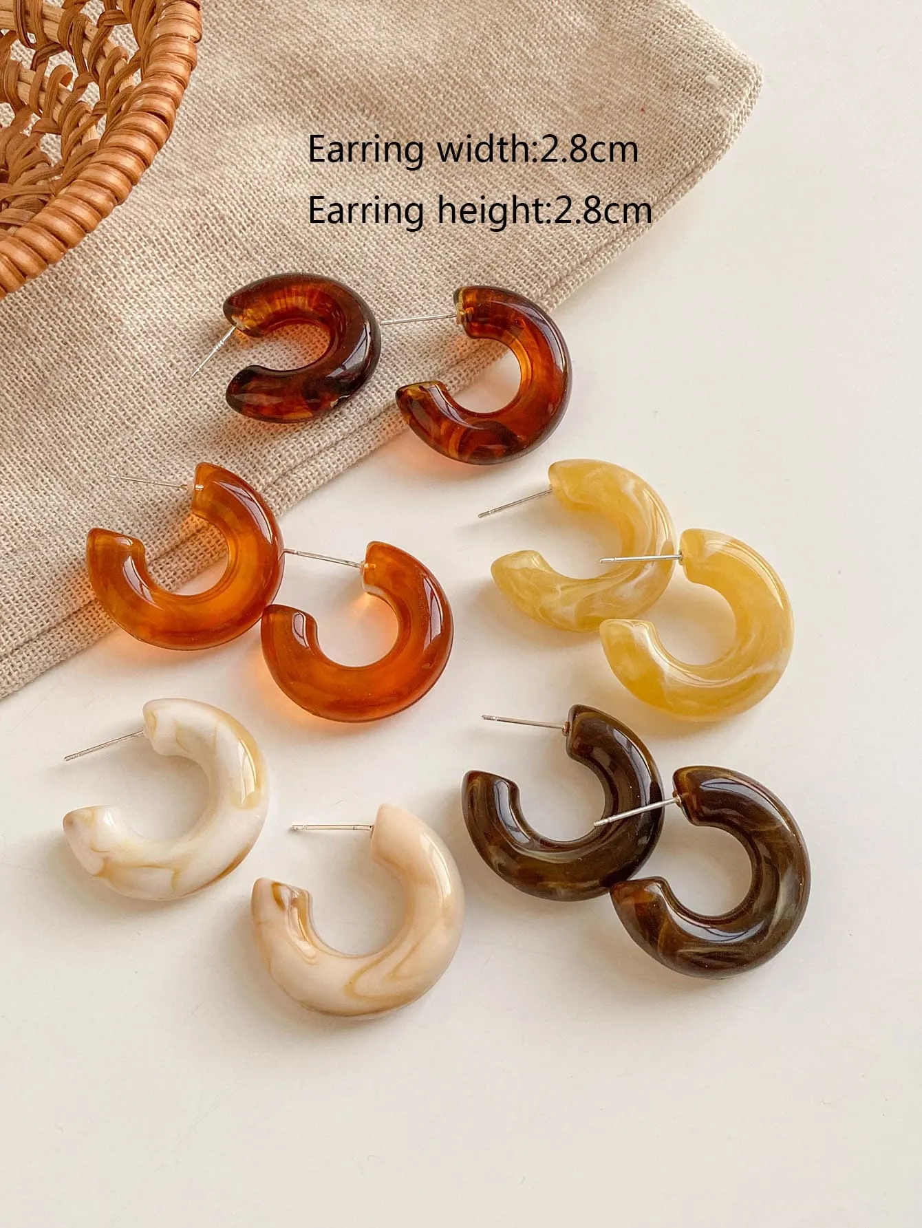 5pairs Minimalist Cuff Hoop Earrings - Multicolor