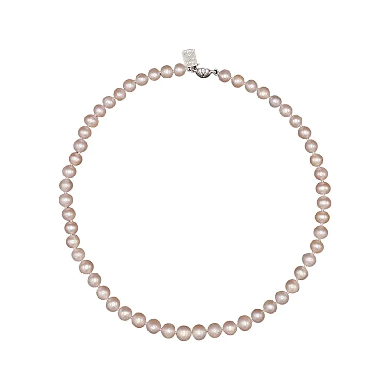 703-02-S | 7MM PINK FRESHWATER CULTURED PEARL NECKLACE 18"
