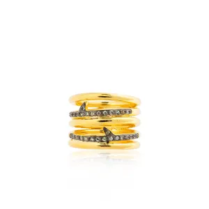 925 Silver Ring with Green Sapphires