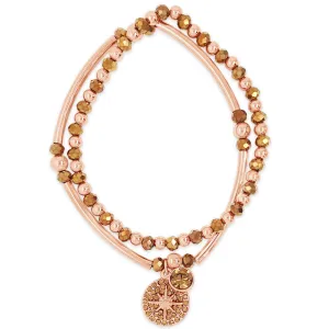Absolute Rose Gold Bronze Beaded Bracelet