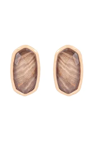 AGATE PRINT EPOXY STUD EARRINGS