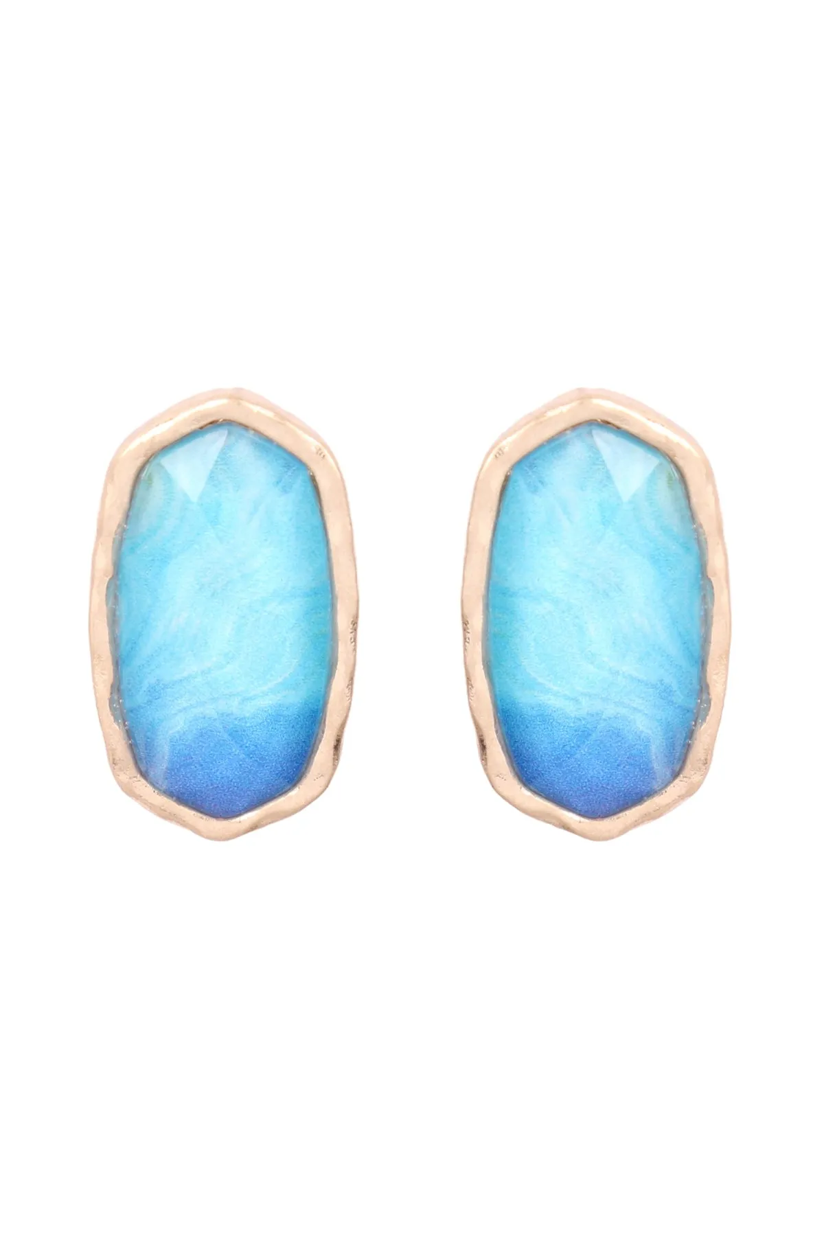 AGATE PRINT EPOXY STUD EARRINGS