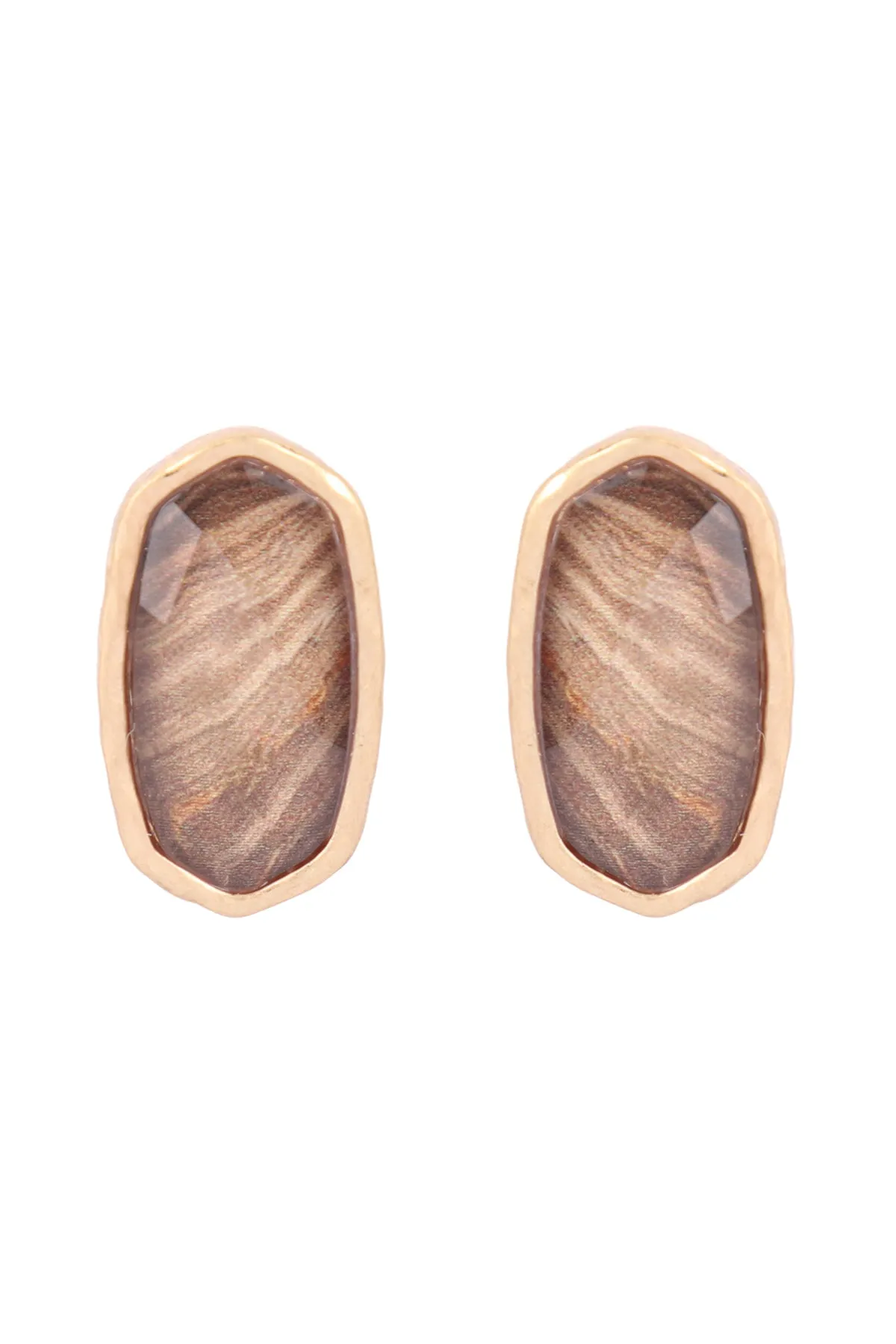 AGATE PRINT EPOXY STUD EARRINGS