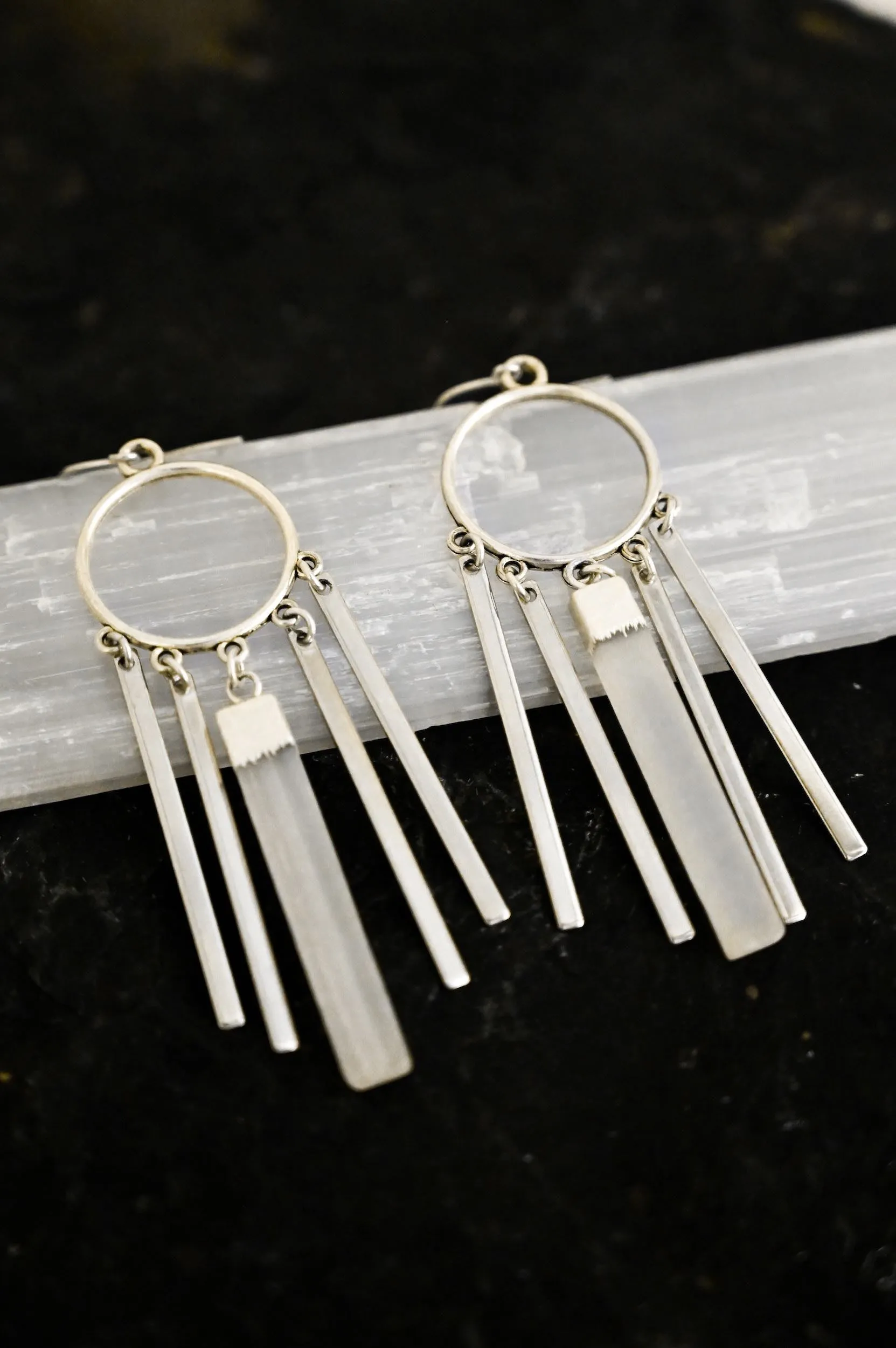 Angel Energy Selenite Silver Earrings