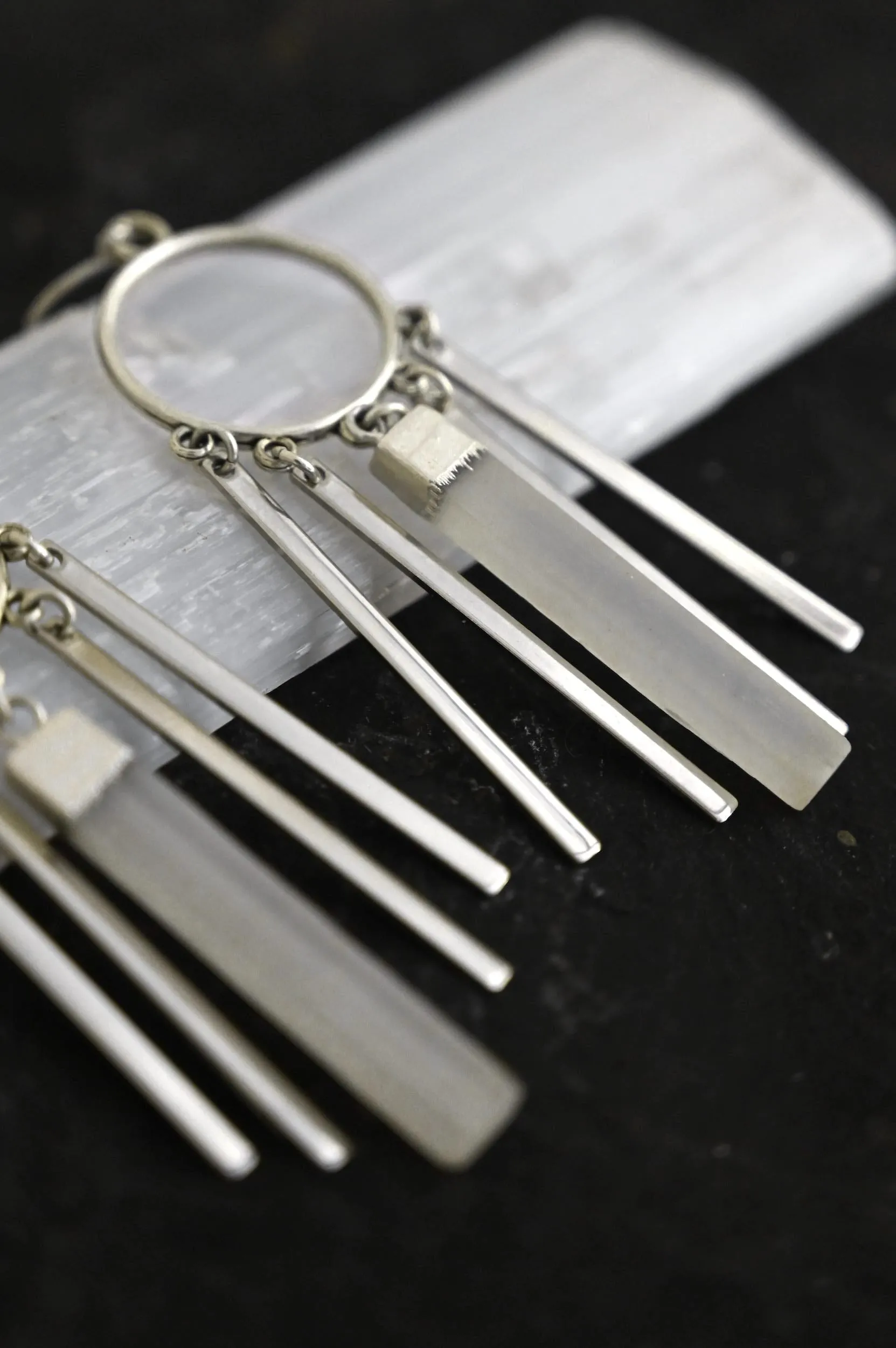 Angel Energy Selenite Silver Earrings