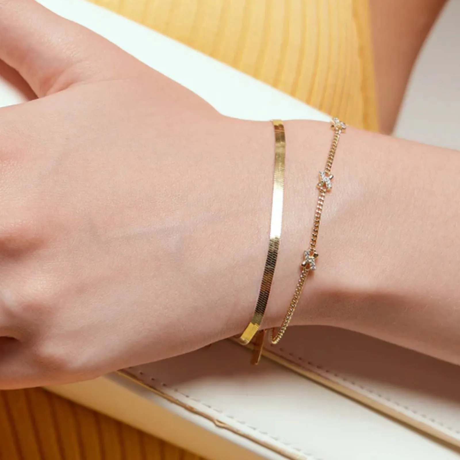 Ania Haie Dusk Divas Gold Cross Station Bracelet