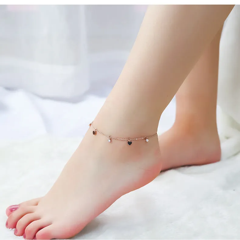Anklet For Women Foot Extend Link Chain Vintage Women Ankle Jewelry Round Pendant Gift