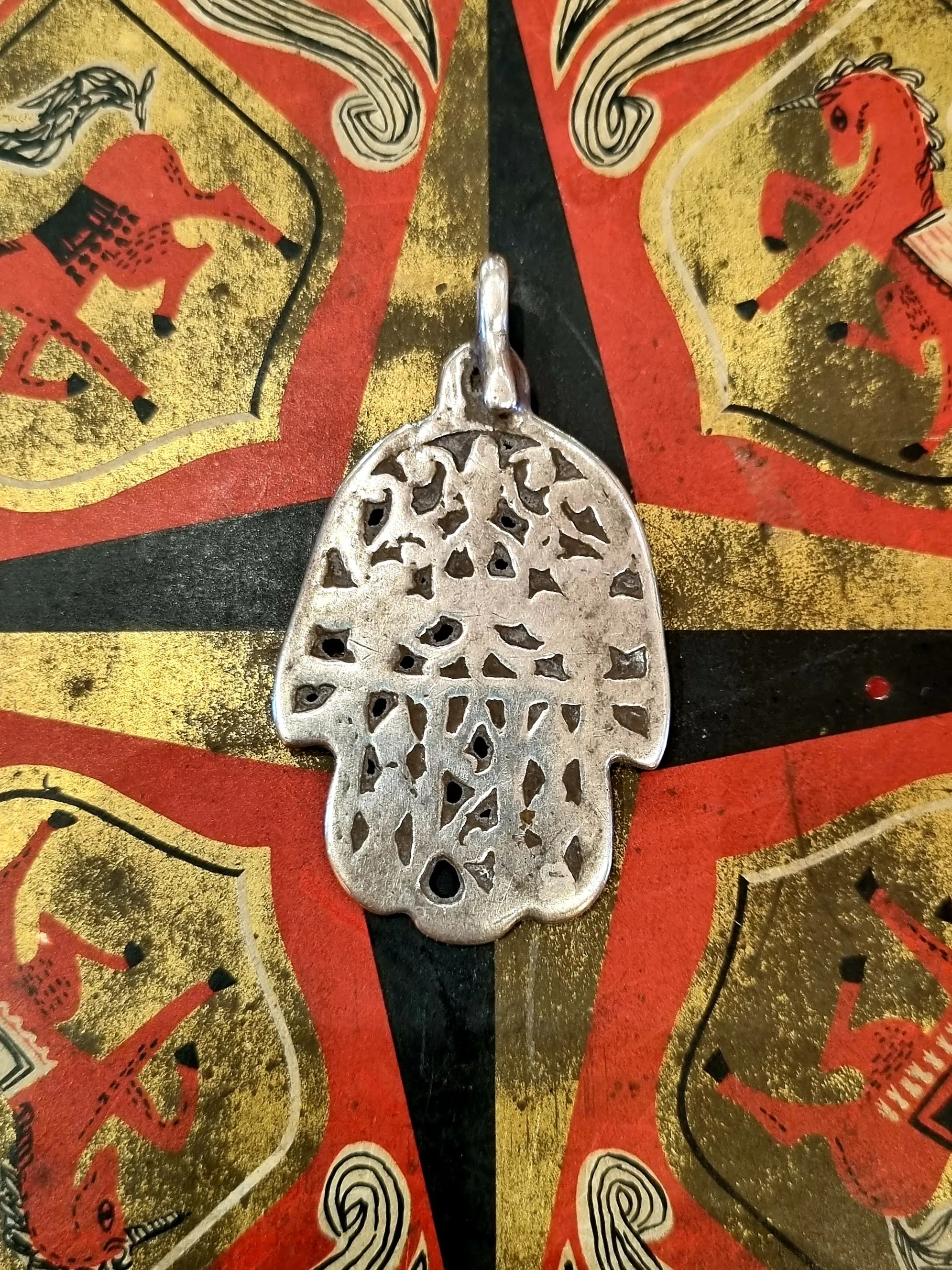 Antique hamsa pendants large