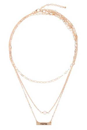 B5NS2317MA - "MAMA" INSPIRATIONAL PEARL 3-SET NECKLACE