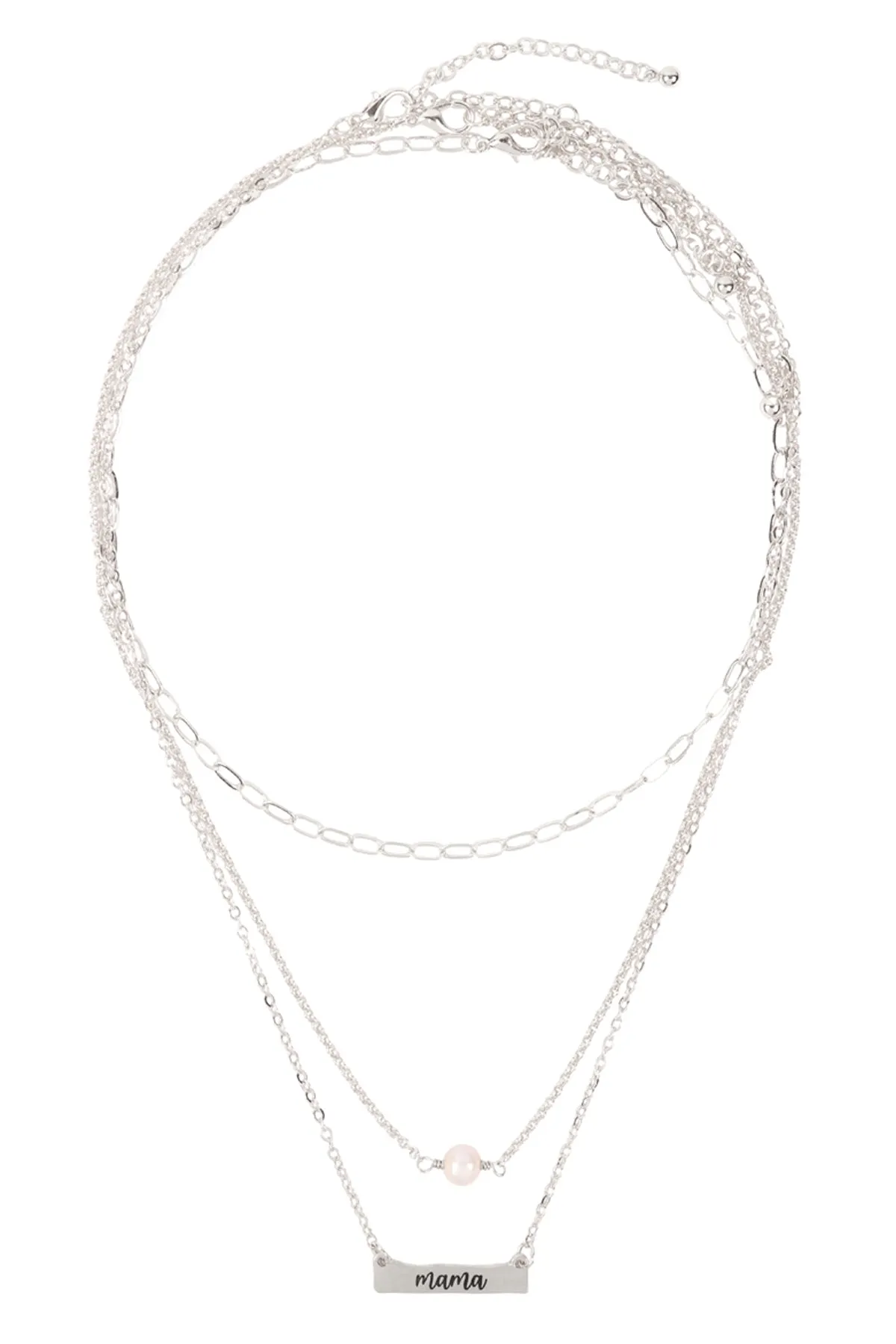B5NS2317MA - "MAMA" INSPIRATIONAL PEARL 3-SET NECKLACE