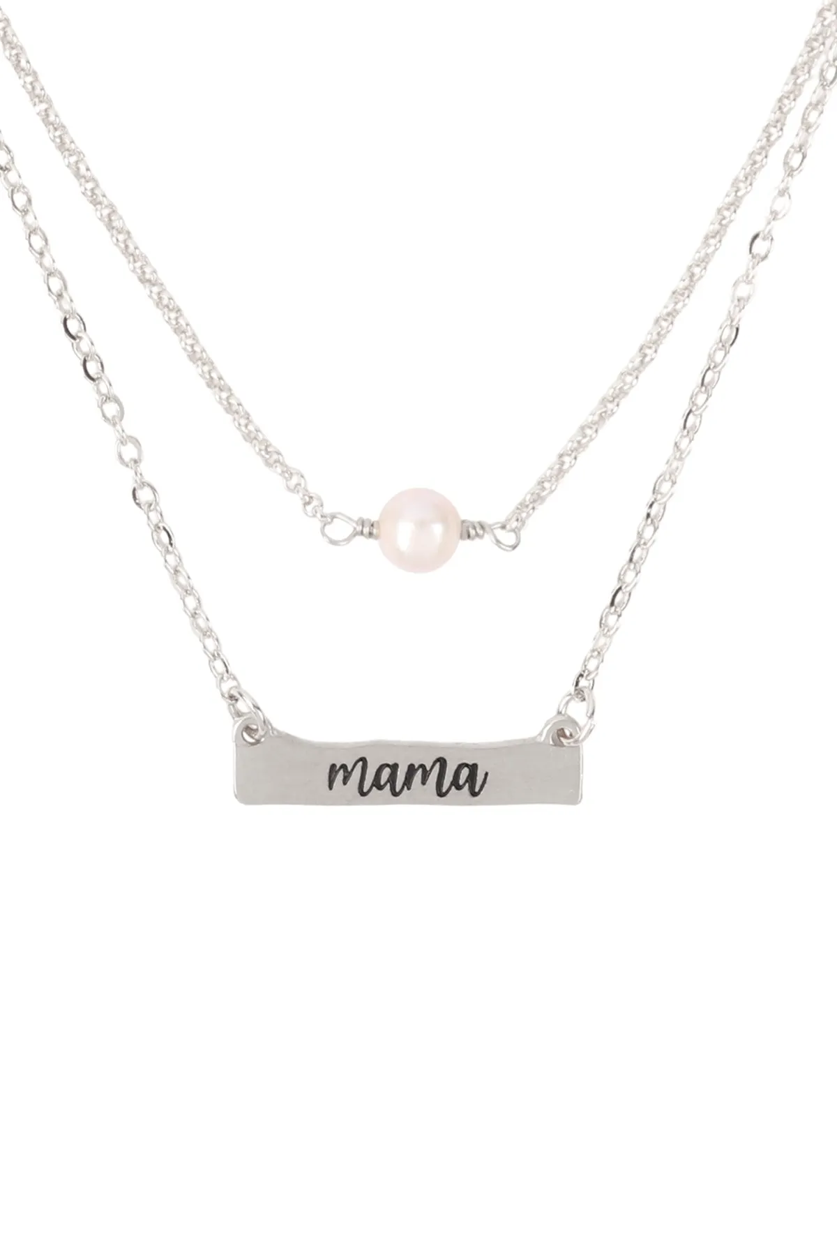 B5NS2317MA - "MAMA" INSPIRATIONAL PEARL 3-SET NECKLACE