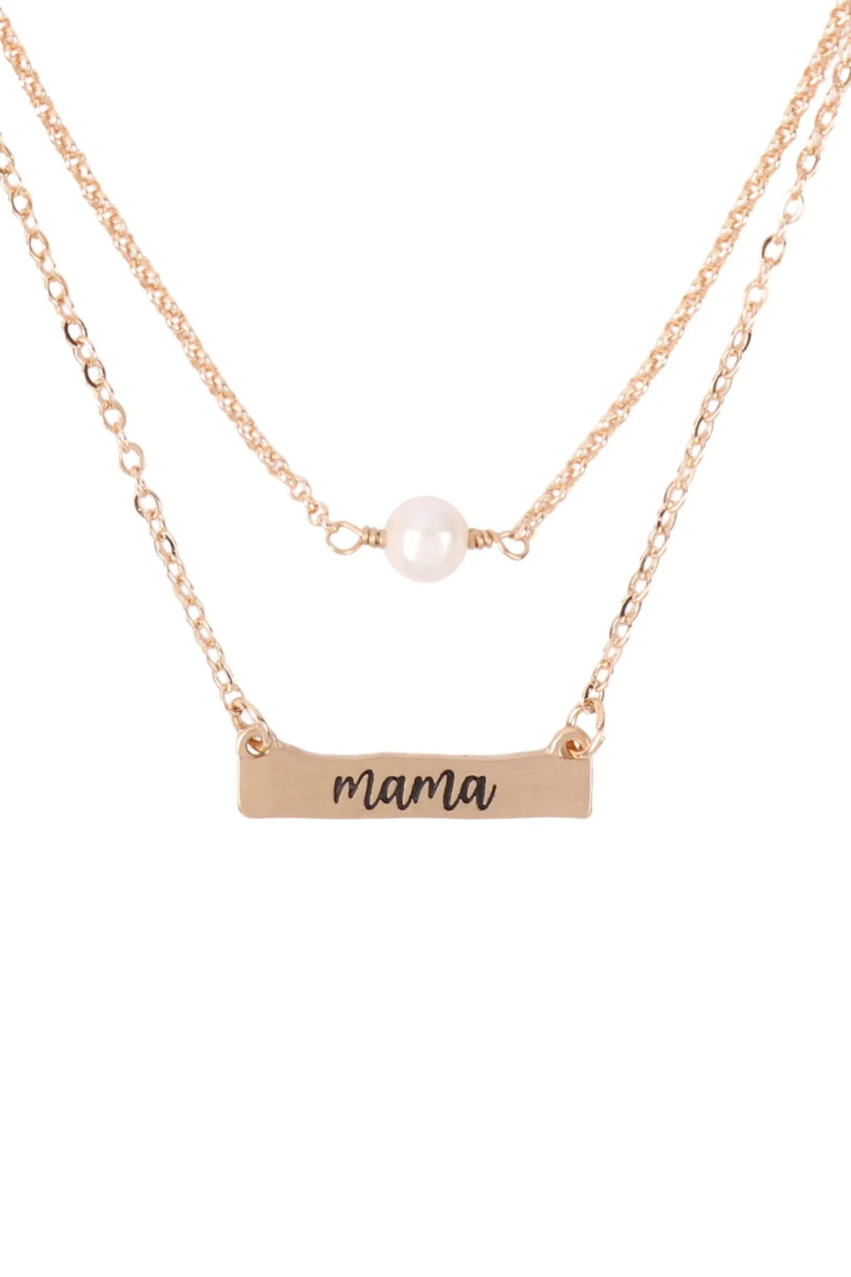 B5NS2317MA - "MAMA" INSPIRATIONAL PEARL 3-SET NECKLACE