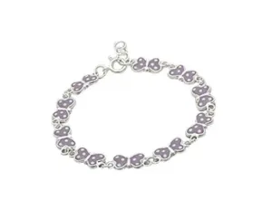 Baby and Children's Bracelets:  Sterling Silver, Lavender, Enameled Butterfly Bracelets