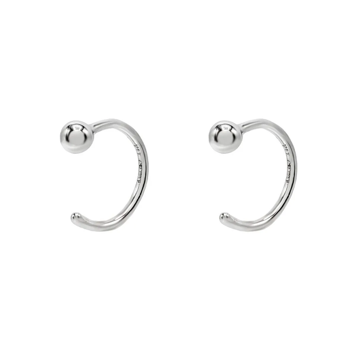 Ball Ear Threader Hoop Earring