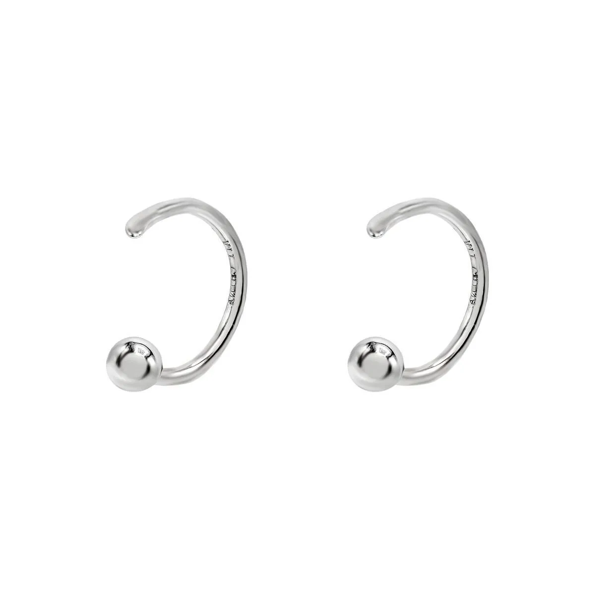 Ball Ear Threader Hoop Earring