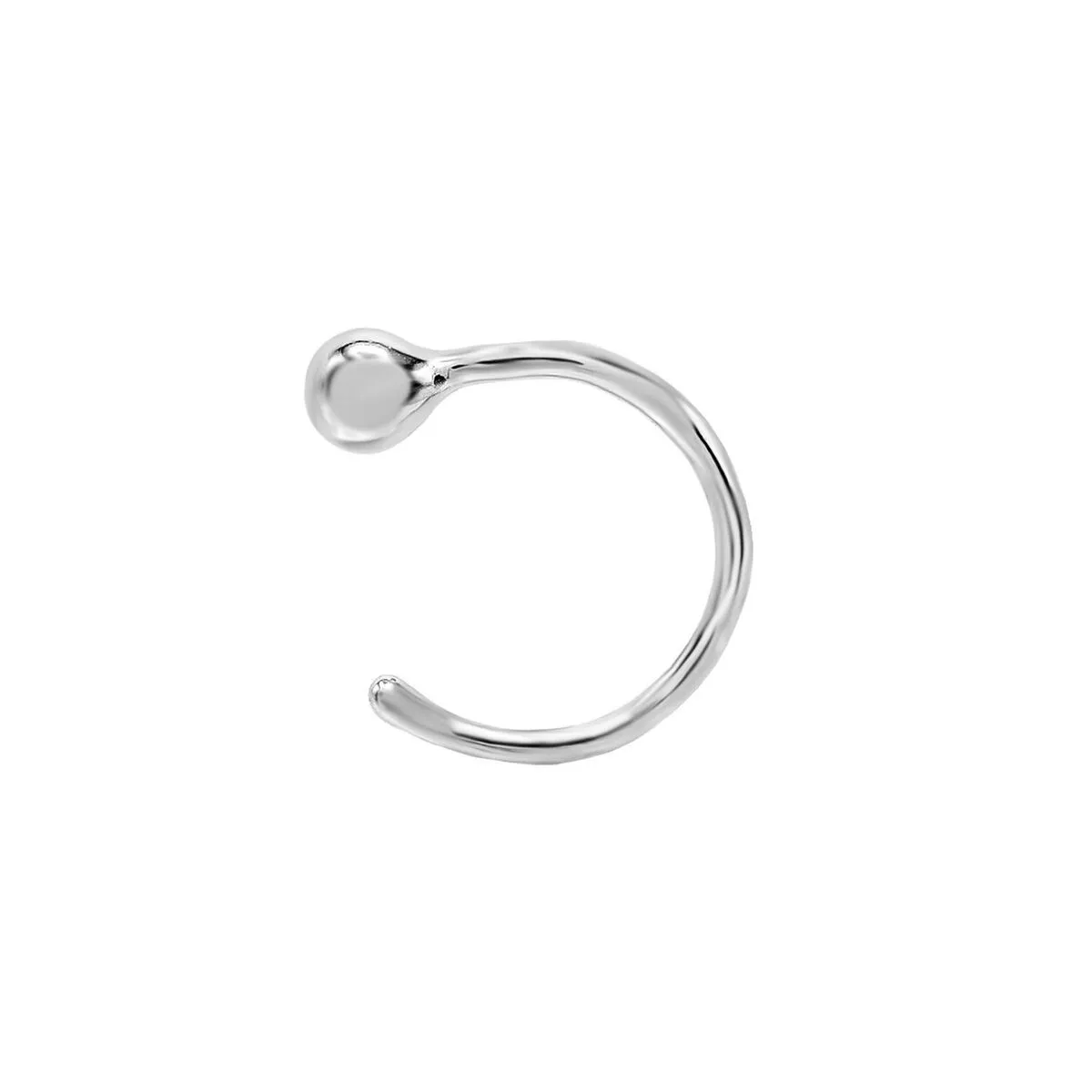 Ball Ear Threader Hoop Earring