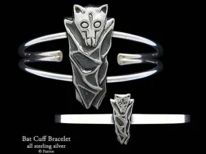 Bat Cuff Bracelet Sterling Silver
