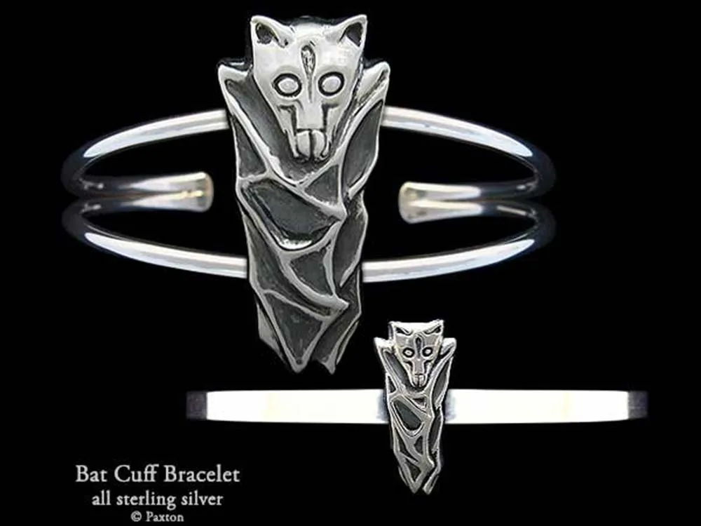 Bat Cuff Bracelet Sterling Silver