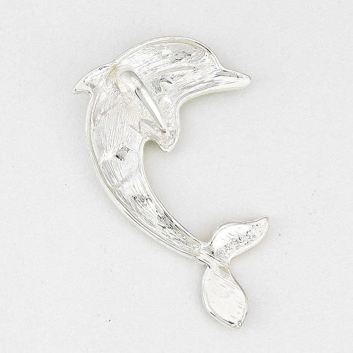 Bead Accented Dolphin Seed Bead Pendant Set