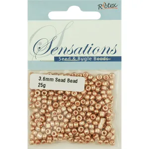 BEAD GLASS SEED 3.6MM ROSE GOLD 25G