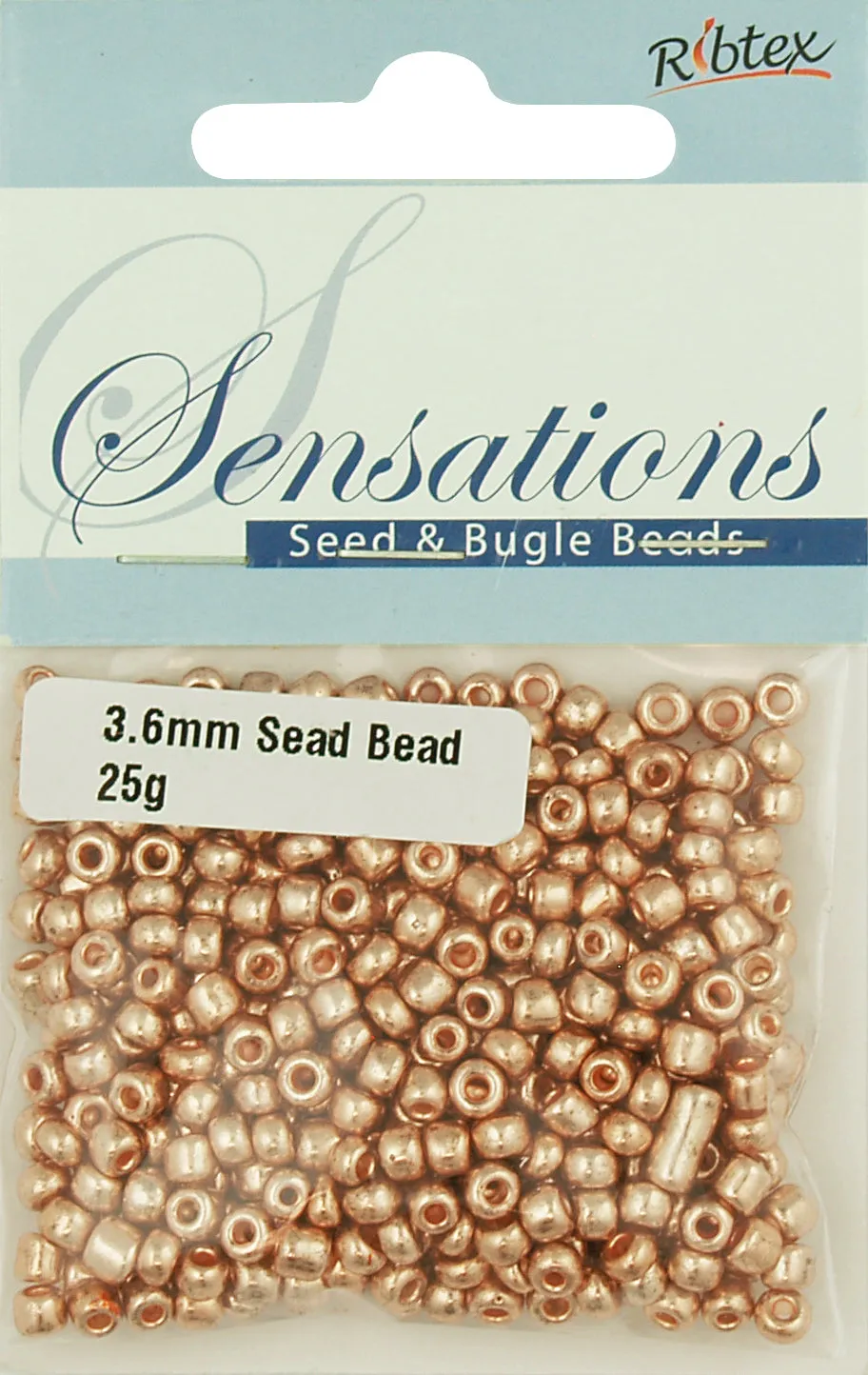 BEAD GLASS SEED 3.6MM ROSE GOLD 25G
