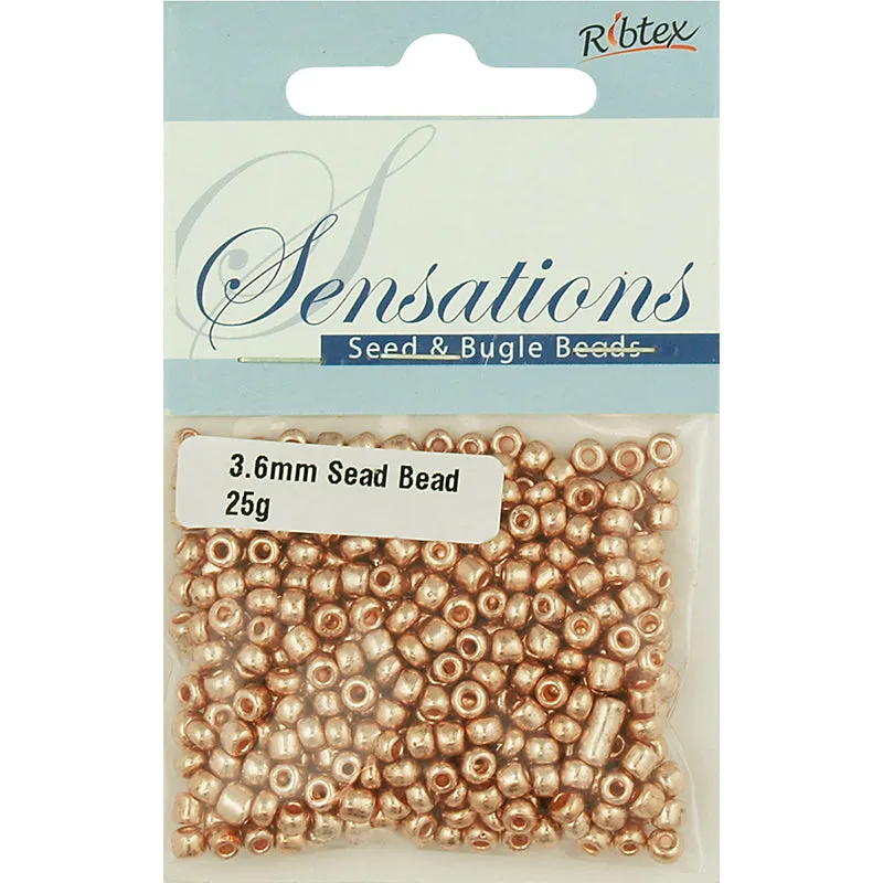 BEAD GLASS SEED 3.6MM ROSE GOLD 25G