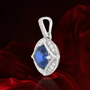 Bezel Set Vintage Inspired Blue Sapphire Pendant
