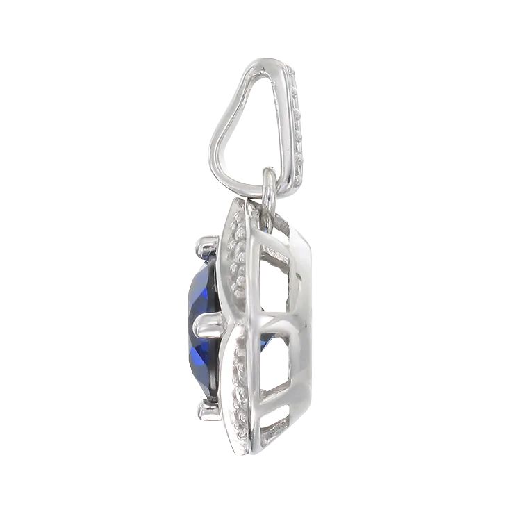 Bezel Set Vintage Inspired Blue Sapphire Pendant