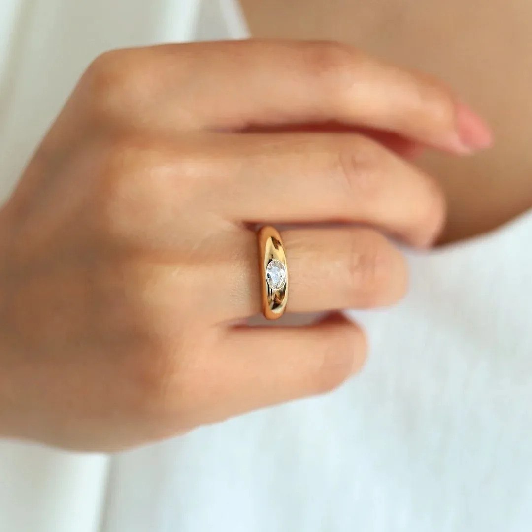 BIRTHSTONE DOME RINGS
