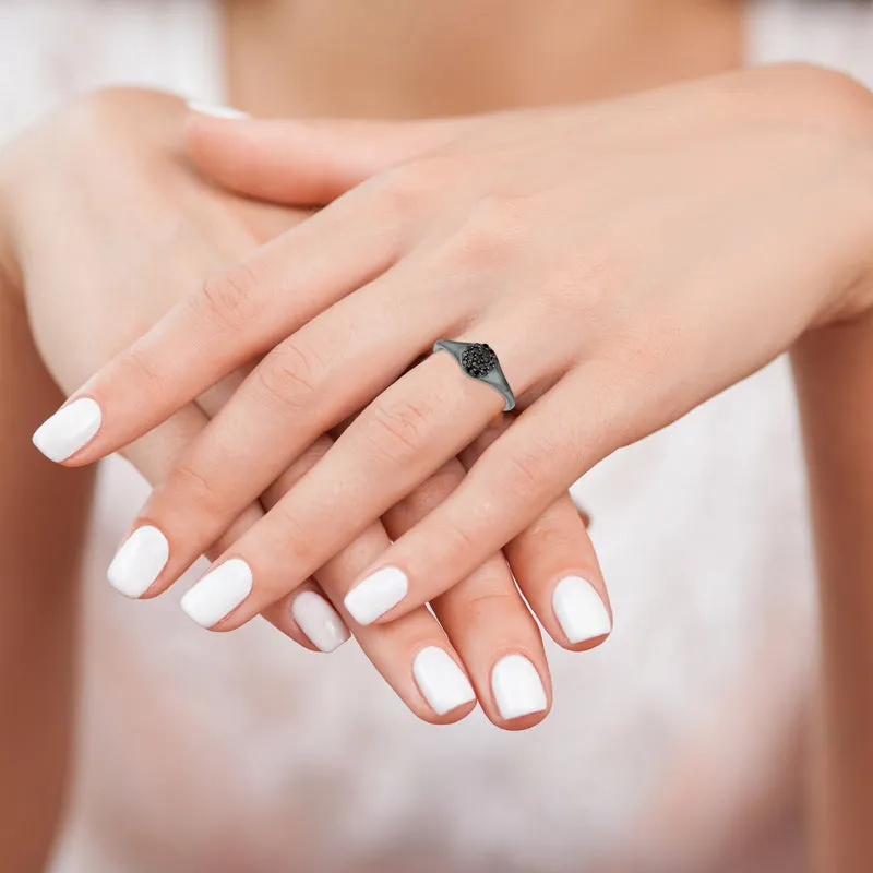 BLACK DIAMOND RING 14K BLACK GOLD (0.18 CTW)