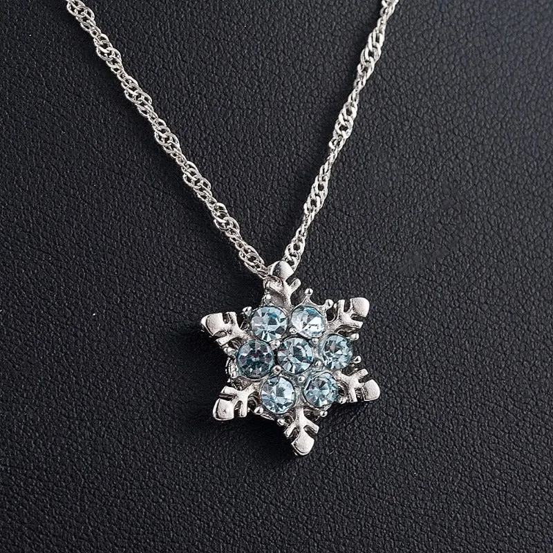 Blue Aquamarine Pendant Necklace For Women Party Jewelry