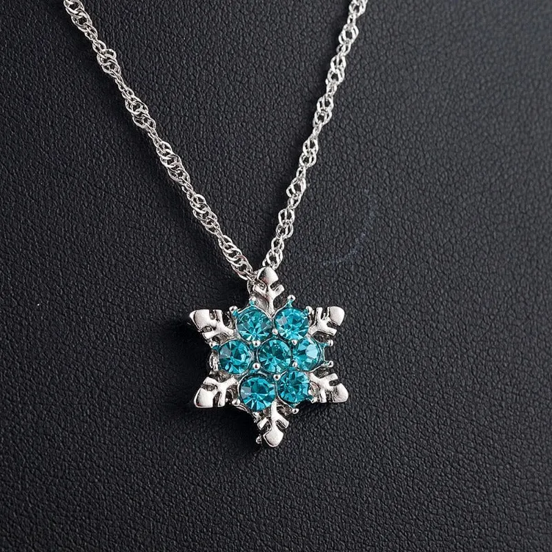 Blue Aquamarine Pendant Necklace For Women Party Jewelry
