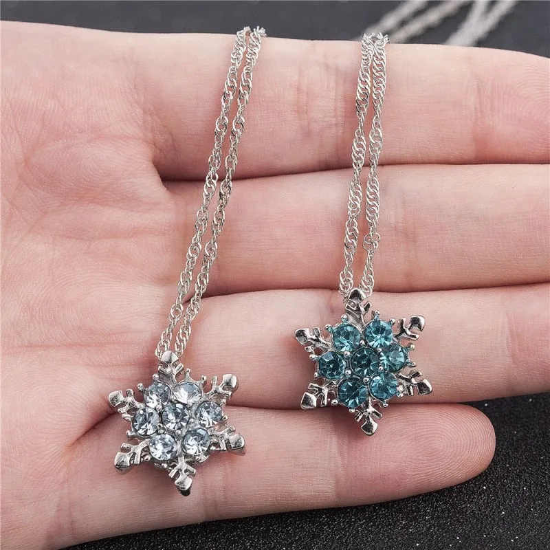 Blue Aquamarine Pendant Necklace For Women Party Jewelry