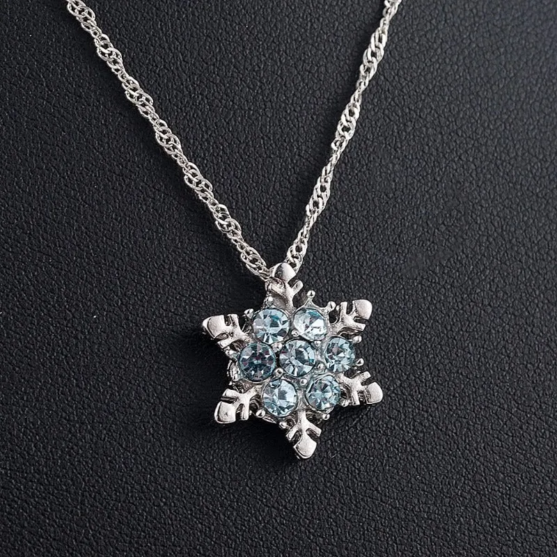 Blue Aquamarine Pendant Necklace For Women Party Jewelry