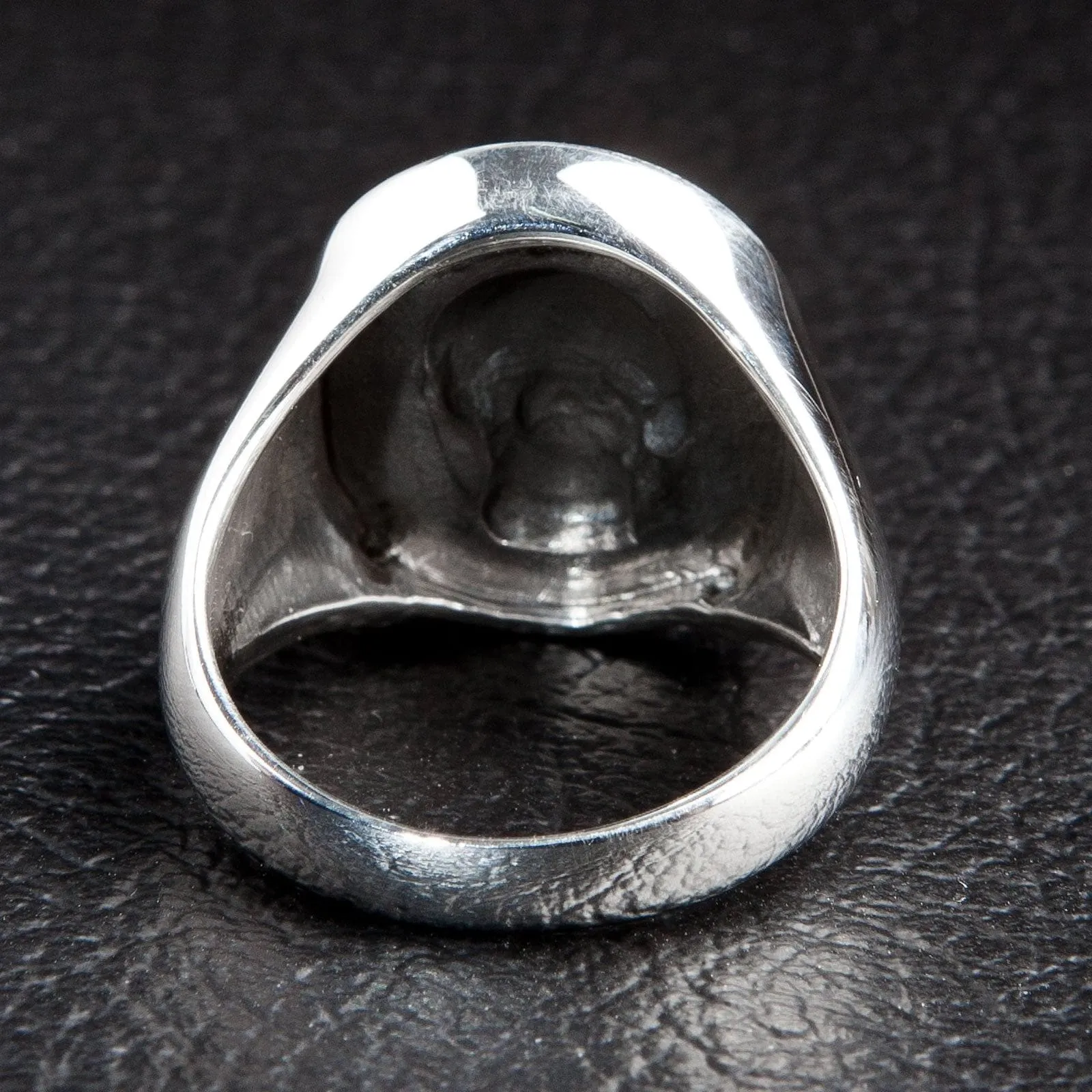 Blue Eyes Designer Rider Sterling Silver Skull Ring