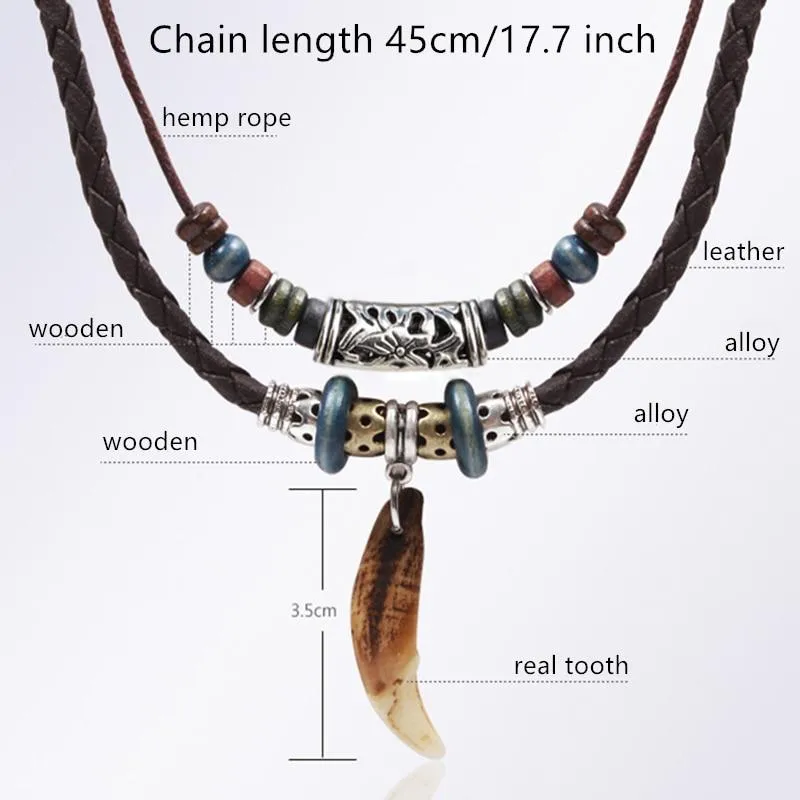 Bohemian Leather and Bead Charm Pendants