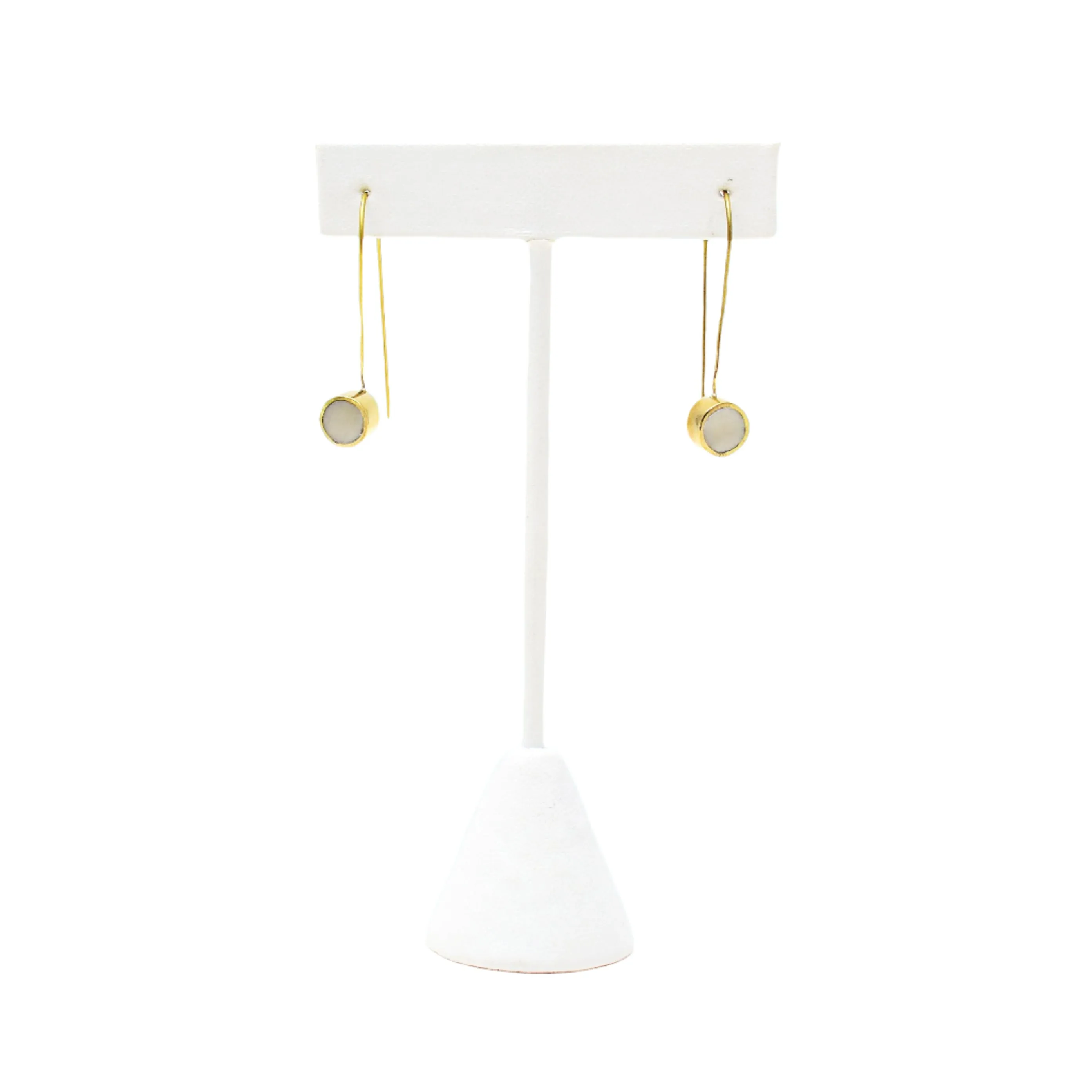 Bone Dot Threader Earrings