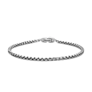 Box Chain Bracelet in Sterling Silver, 2.7mm, Size Small
