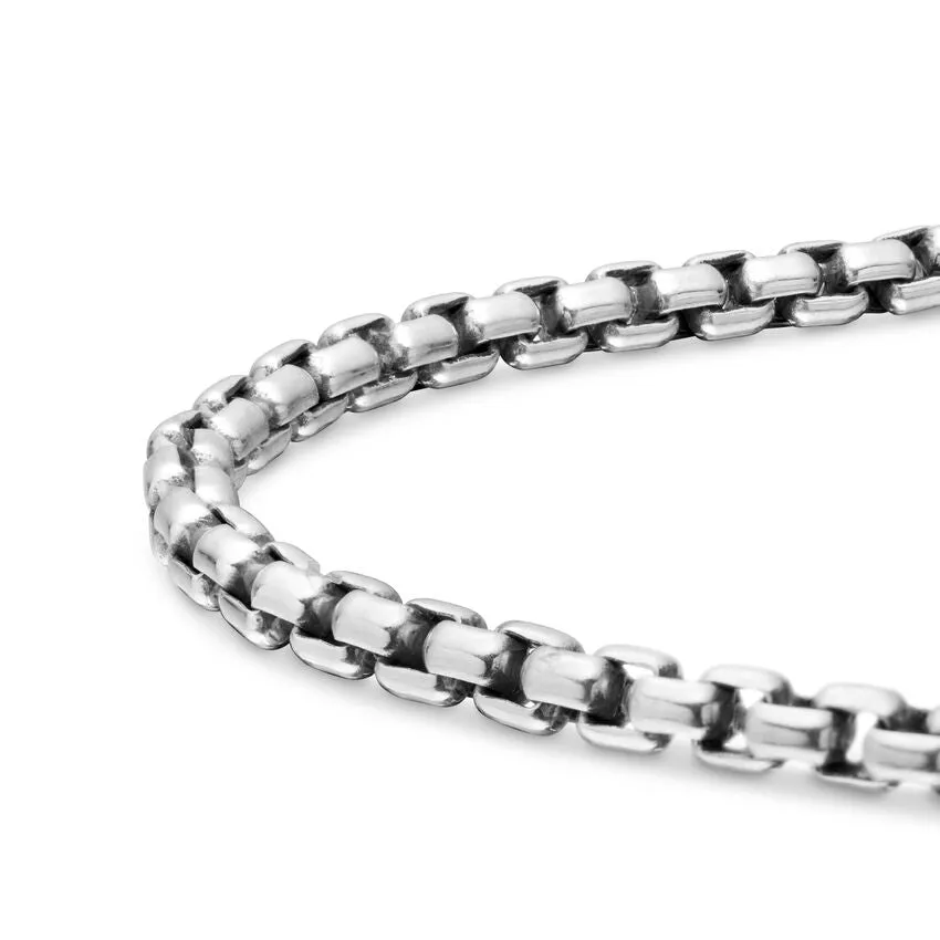 Box Chain Bracelet in Sterling Silver, 2.7mm, Size Small