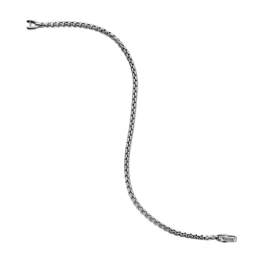 Box Chain Bracelet in Sterling Silver, 2.7mm, Size Small