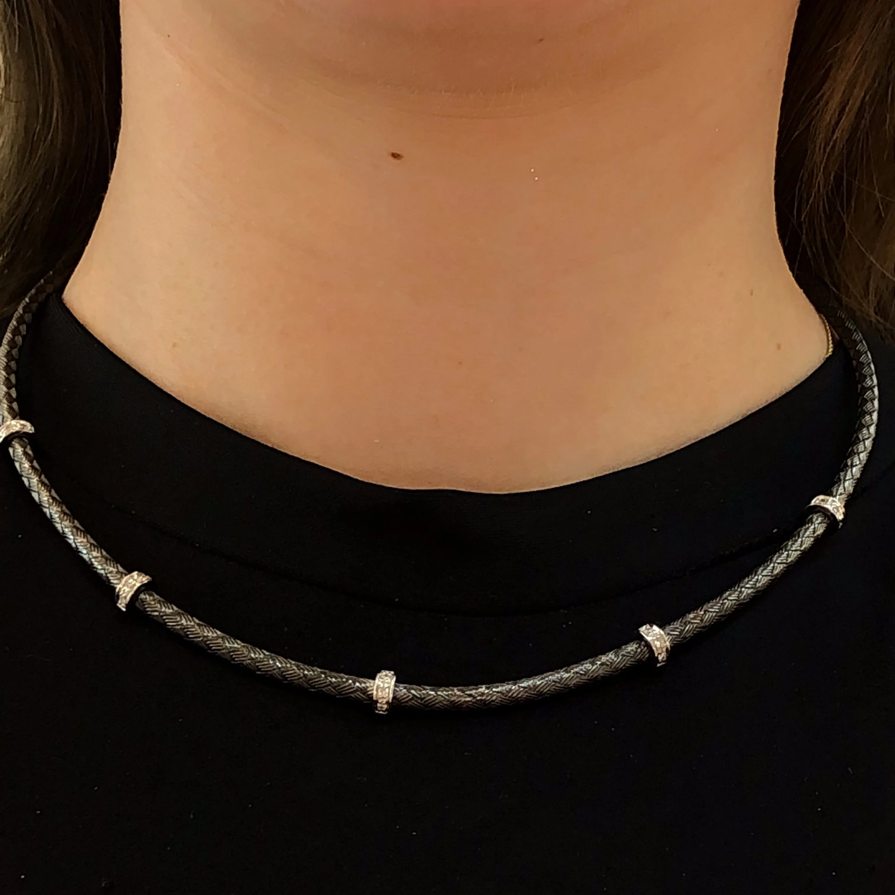Braided Diamond Choker - 55385