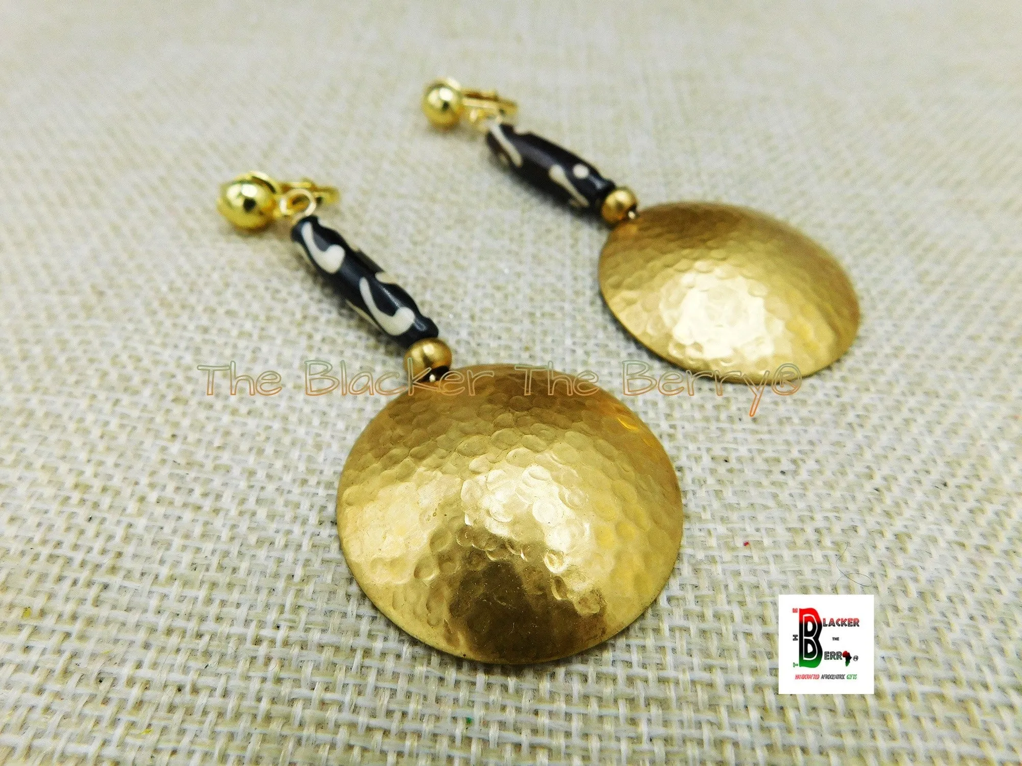Brass Clip On Earrings Ethnic Jewelry Non Pierced