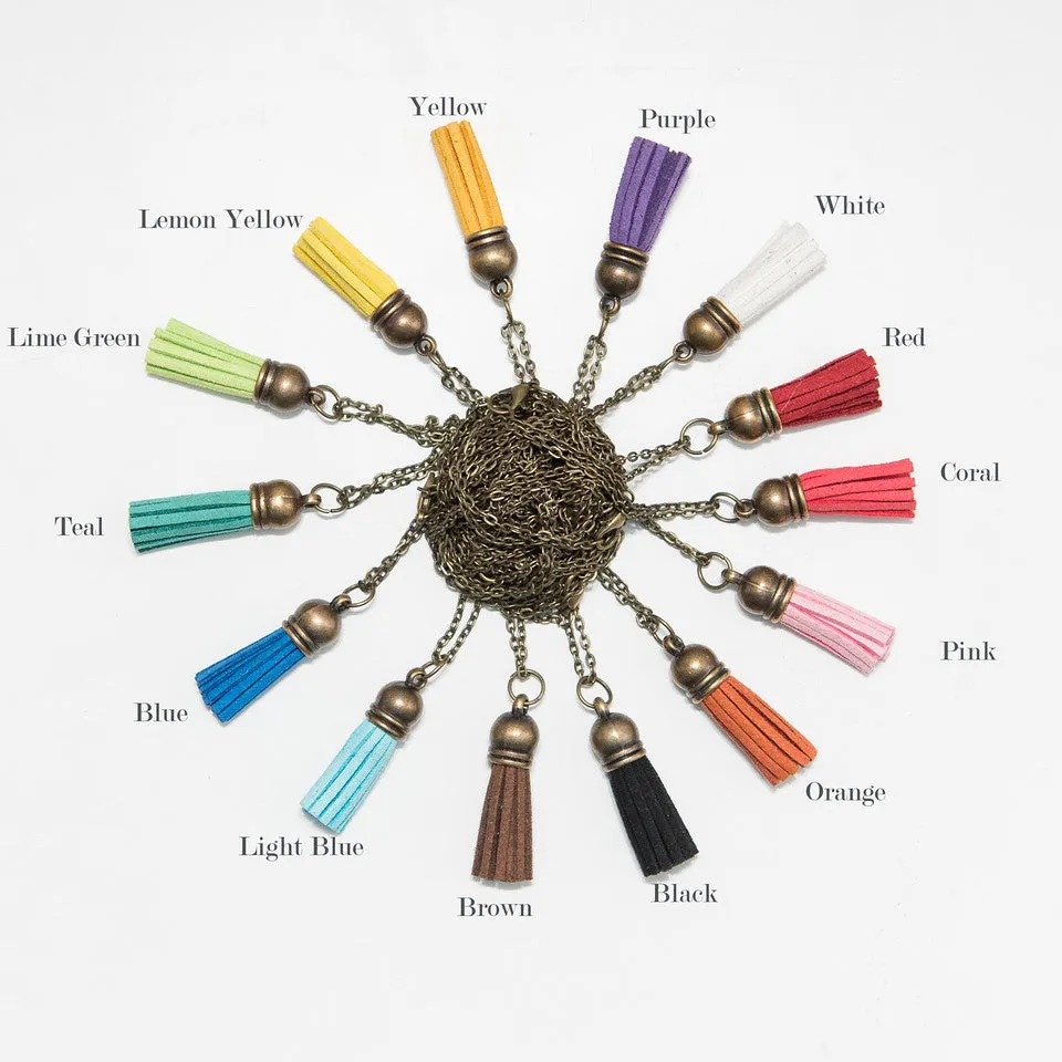 Bronze Leather Tassel Necklaces