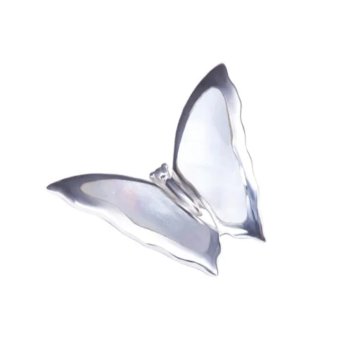 Butterfly with Mother-of-pearl Inlay Sterling Silver Pendant(Chain Sold Separately)