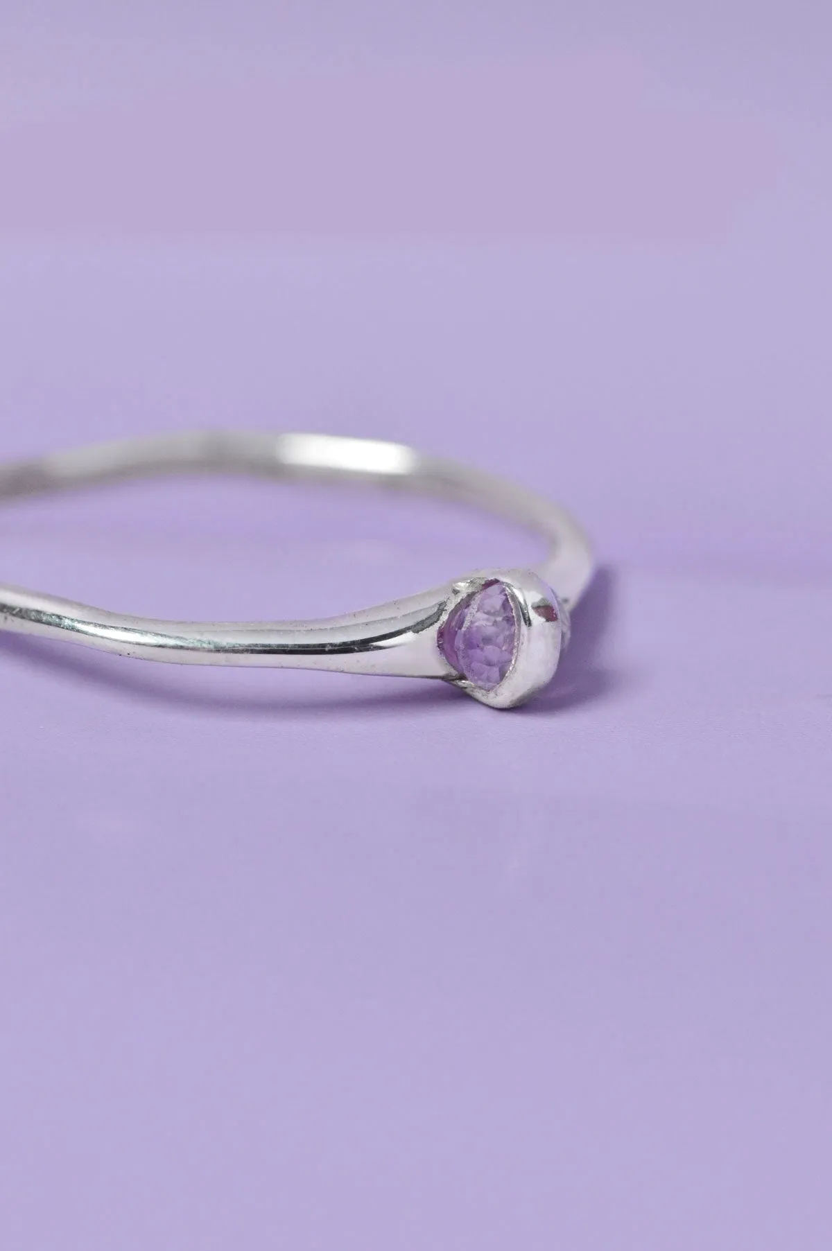 Capsule Purple Sapphire Silver Ring