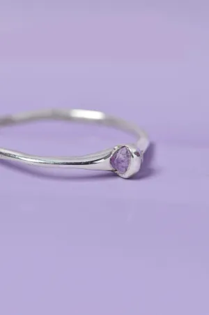Capsule Purple Sapphire Silver Ring