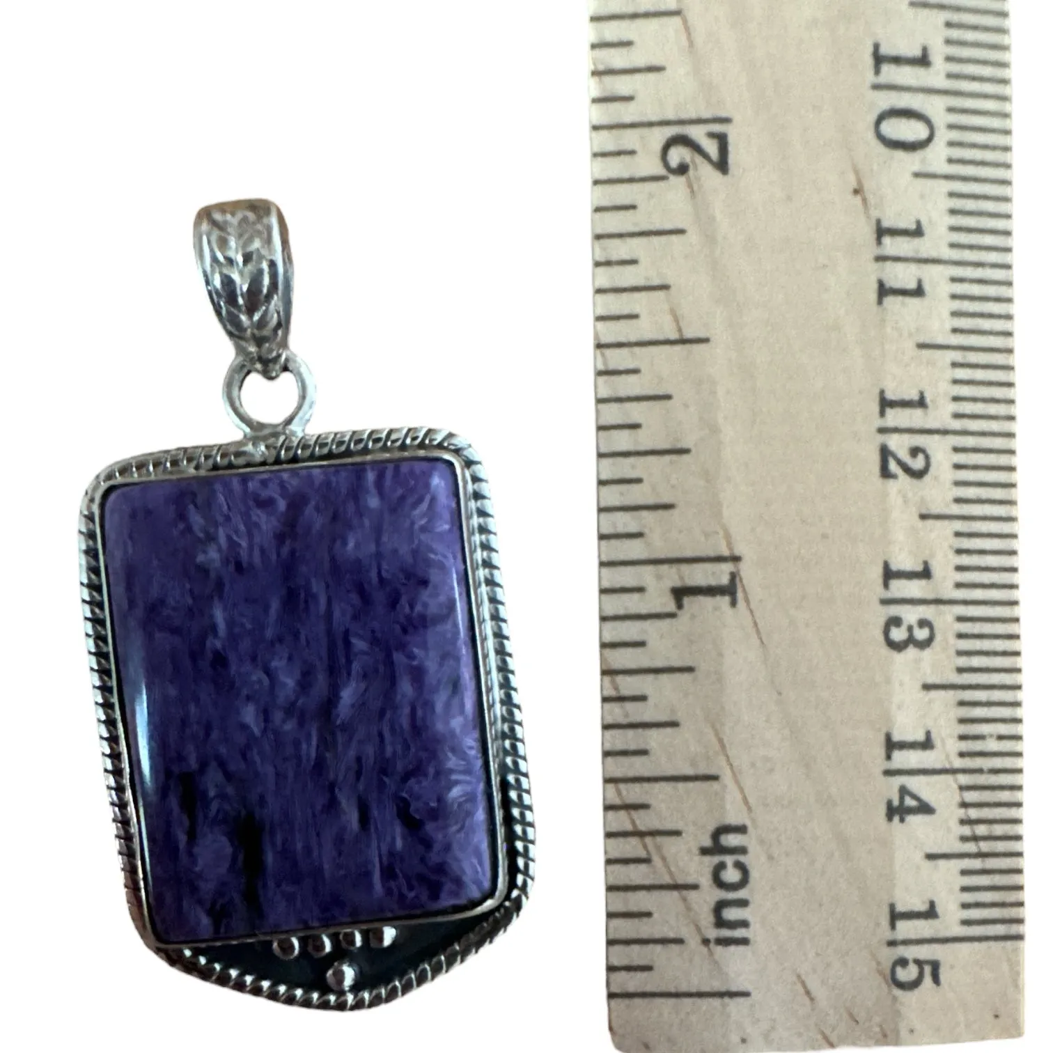 Charoite Solid 925 Sterling Silver Pendant