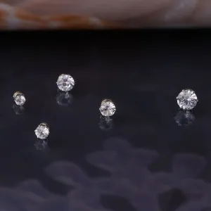 Chic Cubic Zirconia Helix Non Piercing Magnetic Stud Earring