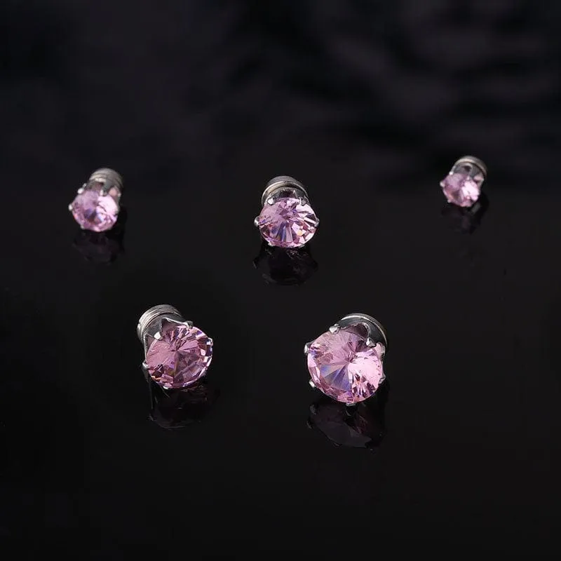 Chic Cubic Zirconia Helix Non Piercing Magnetic Stud Earring